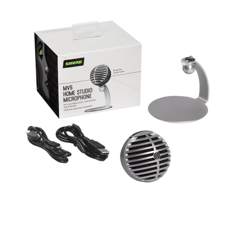 SHURE MV5/A-LTG  Digital Condenser Microphone (Grey / Black) - Saif and Secure Co.